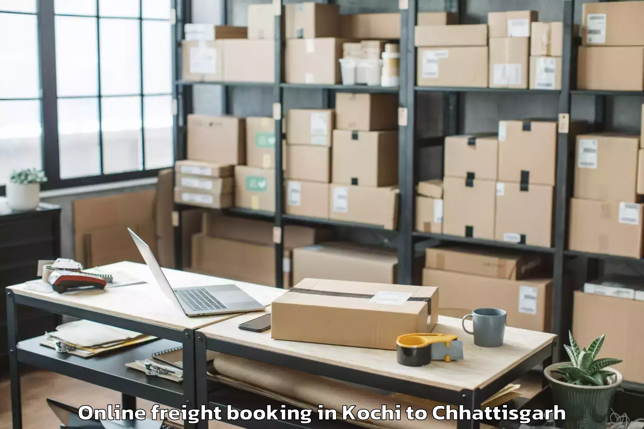 Hassle-Free Kochi to Simga Online Freight Booking